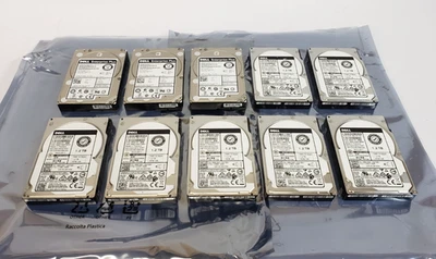 Lote mixto de 10 discos duros Dell Enterprise 1,2 TB SAS (no sata) 10 krpm 2,5" Foto 1 de 4