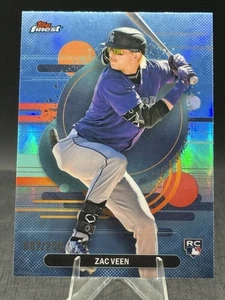 2025 Topps Finest Uncommon Sky Blue Refractor #192 Zac Veen Rookie RC /250 - Picture 1 of 2