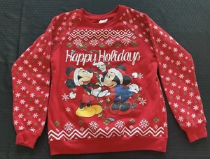 Disney Mickey & Minnie Christmas Sweater Happy Holidays Woman's Size Small 3/5 - Picture 1 of 7