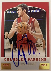 2012-13 NBA Panini Gold Chandler Parsons Autograph Card #212 In Person M073