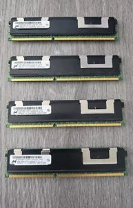 Lot 4 Micron 8GB Kit 2 x 4GB 2RX4 PC3-10600R-9-10-J0 MT36JSZF51272PZ1G4F1AB #S14 - Picture 1 of 2