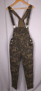 American Bazi Overalls Womens Large Camo Utility Cargo Casual Streetwear Grunge - Picture 1 of 14