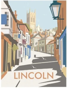 Lincoln Steep Hill by Dave Thompson fridge magnet - Picture 1 of 1