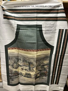 Vintage 1993 Thomas Kinkade Nikolaus Kreis Schürze Stoff Panel Cut & Sew Winter - Bild 1 von 13