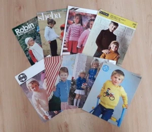 Bundle of Vintage & Modern Children's Knitting Patterns Mixed Cardigans Jumpers - Picture 1 of 5
