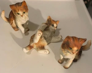 Lefton 3 Playing Cat Figurines No. H2942 Vintage Japan - Picture 1 of 6