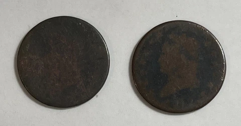Pair of 1808-14 variety large cents (#13796) identifiable only by variety Cover