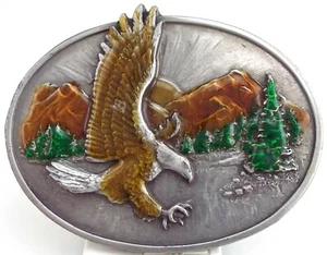Siskiyou Buckle Company - The Eagle - Esmalte y peltre - De colección 1982 ~ #1480 - Imagen 1 de 6
