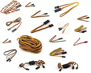 Servo Extension Leads Cables Aileron Extensions Wires Twisted Heavy Duty Y HiTec - Picture 1 of 47