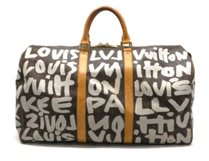 Authentic Louis Vuitton Monogram Graffiti Keepall 50 Boston Bag Hand Bag M92197 - Picture 1 of 24