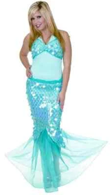 蓝色泻湖美人鱼女孩花式装扮万圣节性感成人服装 2 种颜色 — 第 1/2 张图片