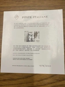 Foglietto speciale raffigurante Charlie Chaplin - Picture 1 of 2