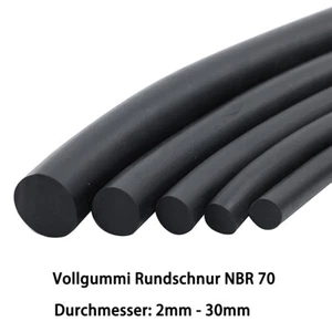 Vollgummi Rundschnur NBR 70 ölbeständig Gummidichtung Rundprofil Gummischnur - Picture 1 of 10