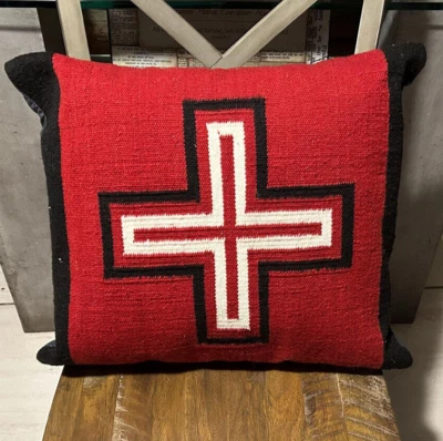 Funda de cojín hecha a mano de lana suroeste vintage diseño navajo 18x18 pulgadas Foto 1 de 4