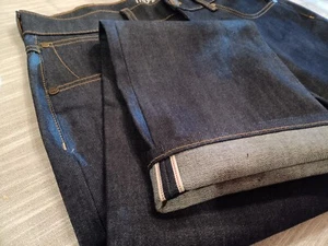 HOT PRICE WRANGLER Retro Slim Fit Straight Selvedge Stretch Jean, Raw Indigo - Picture 1 of 7