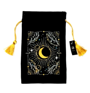 Fairyloot Drawstring Tarot Card Bag Black and Gold - Picture 1 of 4