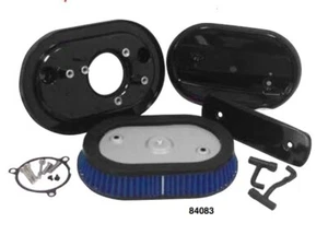Black Heavy Huffer Air Filter Cleaner For Harley Milwaukee 8 Eight M8 84083 - Picture 1 of 1