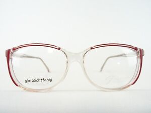 Okulary damskie vintage duże szklane kształty plastikowe oprawki przezroczysto-czerwone rozm. M 54[]17