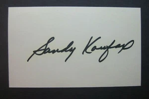 SANDY KOUFAX signed 3x5 index card autograph auto Los Angeles Dodgers HOF - Picture 1 of 1