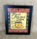 Fresh Roasted Coffee By Kim Lewis Picture Wood Frame and Glass 11.5" x 9.5"