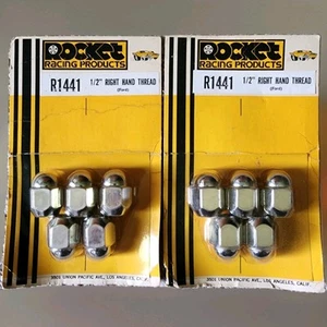 VINTAGE ROCKET INDUSTRIES RACING CHROME LUG NUTS 1/2" RH # R1441 NOS. - Picture 1 of 4