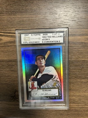 2007 eTopps eCon 5 National Convention FLY GOLD /25 Ted Williams #409 RED SOX - Image 1 of 2