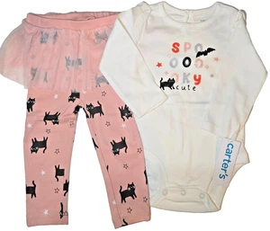Carter's Baby Girls Halloween Bodysuit & Tutu Pants Set Pink 6M - Picture 1 of 5