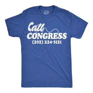 Camisetas divertidas para hombre Llamar al Congreso 202 224 3121 política sarcástica gráfico - Imagen 1 de 7