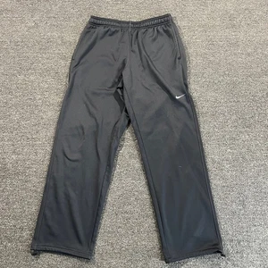 Nike Sweatpant Mens Large Black Therma Fit Straight Leg Fleece Lined Workout Gym - Picture 1 of 18