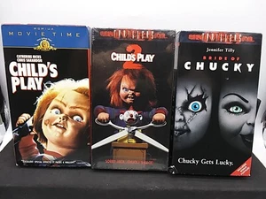Child's Play 1, 2 (SEALED) & Bride Of Chucky Horror VHS Lot Of 3 Tapes VGC!!! - Picture 1 of 24