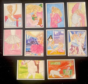(Lot of 10) 1989 Barbie Panini Italy Album Sticker Card Lot (F)