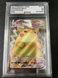 Pikachu VMAX 044/185 Swsh04: Vivid Voltage Holo AGS Mint 9 - Picture 1 of 2
