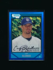 2007 Bowman Chrome Cory Kluber Blue Refractor RC /199, NICE - Picture 1 of 2