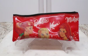 1960s Barbie-Ken-Midge Pencil School Vinyl Red Zippered Toy Case - Picture 1 of 7