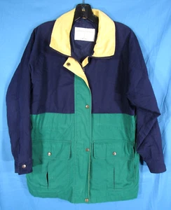 VTG LONDON FOG Jacket/Coat NAVY/GREEN/YELLOW Yachting Marina COLORBLOCK XS-REG - Picture 1 of 4