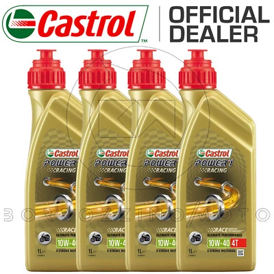 4 LT OLIO MOTORE CASTROL POWER 1 RACING 4T 10W40 100% SINTETICO