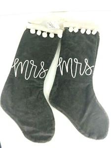 Primitives by Kathy ~ Christmas ~ Velvet Stocking Set ~ Mr. & Mrs. - Picture 1 of 10