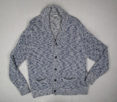 Cardigã Bonobos suéter masculino 2XL fino azul mistura de lã botão para cima xale vovô - Imagem 1 de 4