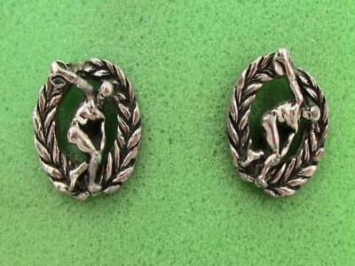 Vintage Cuff Links, Handsom Cyvra, Initialed, Silver, Leather Roos Bros Case - Image 1 of 4