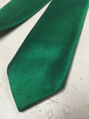 Gravata acetato vintage verde Natal pescoço estreito (53” x 2-1/4”) - Imagem 1 de 4