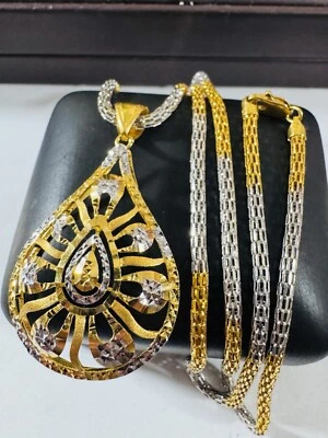 Pure 22CT 22K 916 Real Gold Snake Teardrop Necklace 21.5”/22” long 3mm 16.8g - Image 1 of 4