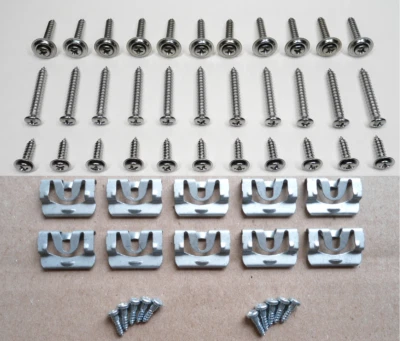 10 MOULDING CLIPS & 33 CHROME INTERIOR SCREWS! FOR '70&UP GS SKYLARK GTO ETC - Image 1 of 4