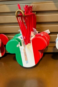 Disney Parks Mickey Mouse Icono Italia Bandera Disco Ornamento NUEVO - Imagen 1 de 3