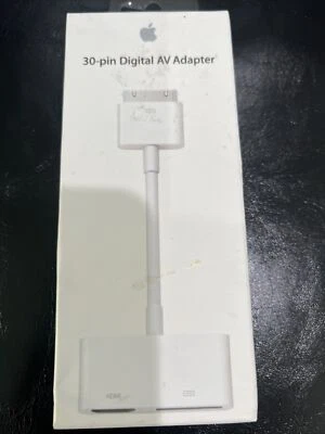 Apple 30-Pin Digital AV Adapter White MD098AM/A HDMI-compatible iPhone 4/4s New - Image 1 of 4