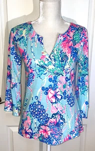 NWT LILLY PULITZER Tosha Top - Multi BEACH YOU TO IT Pima Cotton - Size Small S - Picture 1 of 7