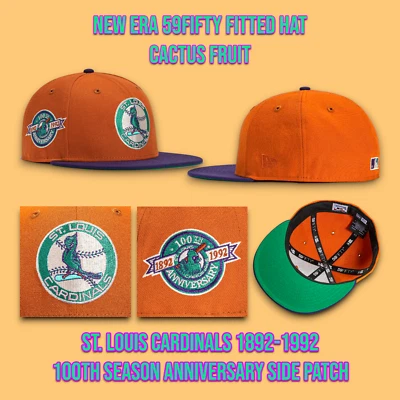 Chapéu ajustável New Era St. Louis Cardinals Cactus Fruit 59FIFTY 100ª temporada 7 1/2 - Imagem 1 de 4