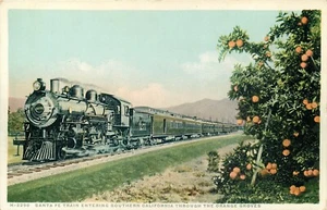 CALIFORNIA - SANTA FE TRAIN ENTERING SOUTHERN CALIFORNIA - OLD POSTCARD VIEW - Picture 1 of 2