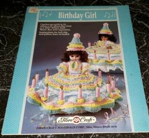 L13 FIBRE CRAFT 1990, BIRTHDAY GIRL CROCHET PATTERN - Picture 1 of 1