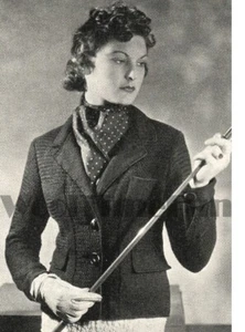 Vintage Knitting Pattern Womens 1930s Tailored Look Jacket Coat Cardigan - Picture 1 of 1