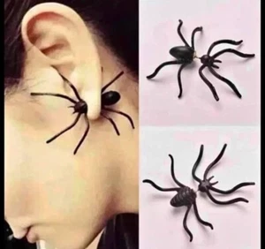 Spider Cuff Earrings - Halloween Steampunk, 3D - Picture 1 of 4